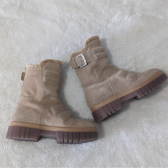 ▫️Free People Sand Suede  Faux Fur Fable Platform Boots ▫️ - Picture 4 of 14